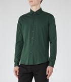 Reiss Hilson - Mens Jersey Cotton Shirt In Green, Size Xs