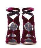 Reiss Monda Velvet - Womens Velvet Sandals In Red, Size 4