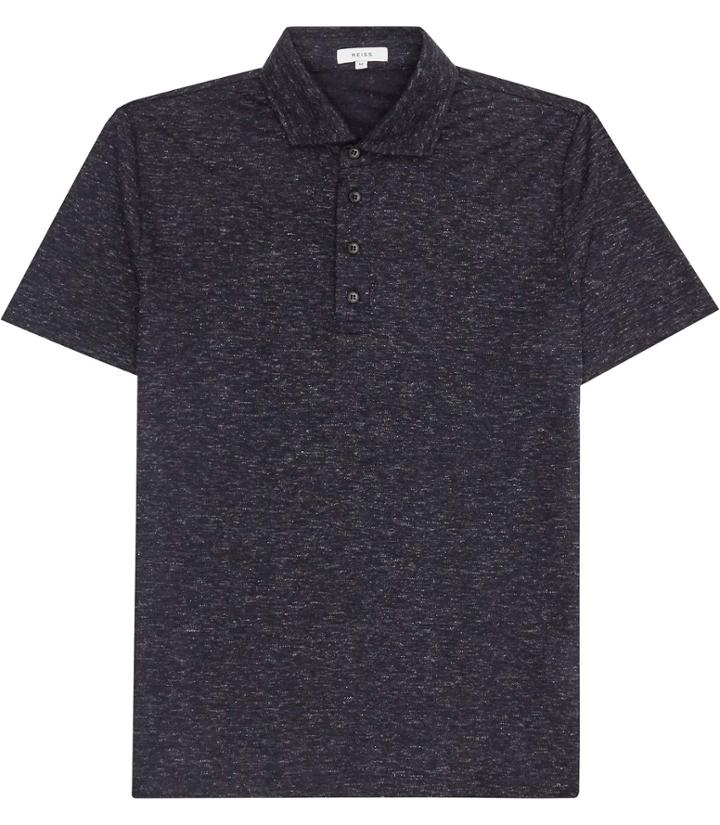 Reiss Baltimore - Mens Flecked Polo Shirt In Blue, Size Xs