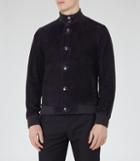 Reiss Latte - Mens Suede Button Jacket In Blue, Size Xs