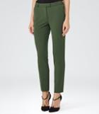 Reiss Joanne - Womens Cropped Tailored Trousers In Green, Size 6