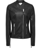 Reiss Rivington - Womens Collarless Leather Jacket In Black, Size 4