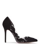 Reiss Tiber - Womens Laser-cut Suede Shoes In Black, Size 3