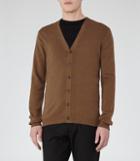 Reiss Stoke - Mens Wool Cardigan In Brown, Size Xs