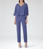 Reiss Bonnie - Womens Double-layer Jumpsuit In Blue, Size 4