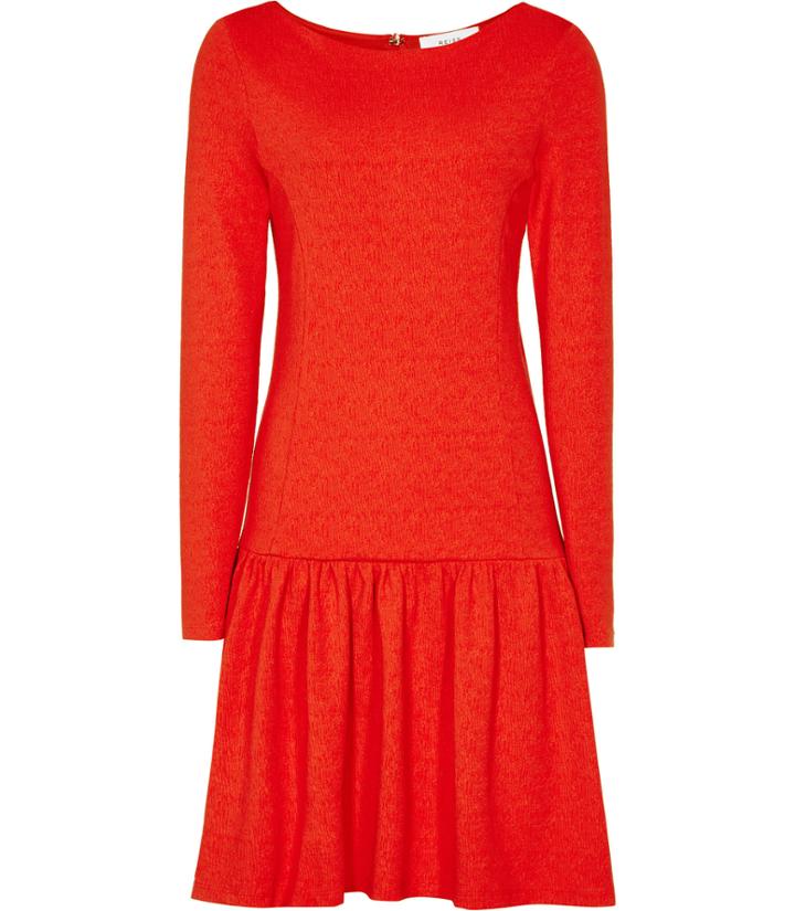 Reiss Agnes - Womens Drop-waist Jersey Dress In Orange, Size 4