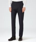 Reiss Grove T - Pinstripe Wool Trousers In Blue, Mens, Size 28