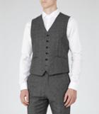 Reiss Morrow W - Mens Mottled Wool Waistcoat In Grey, Size 38