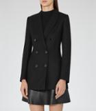 Reiss Miki - Womens Double-breasted Blazer In Black, Size 6