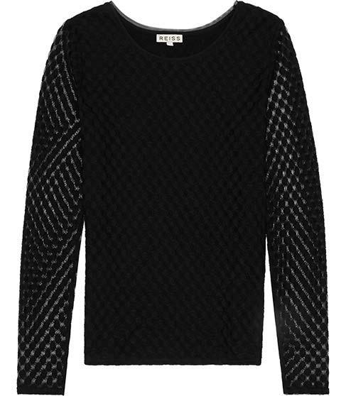 Reiss Pip Spot Lace Top
