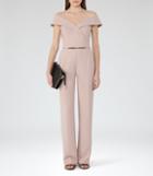 Reiss Adina - Womens Off-the-shoulder Jumpsuit In Pink, Size 4