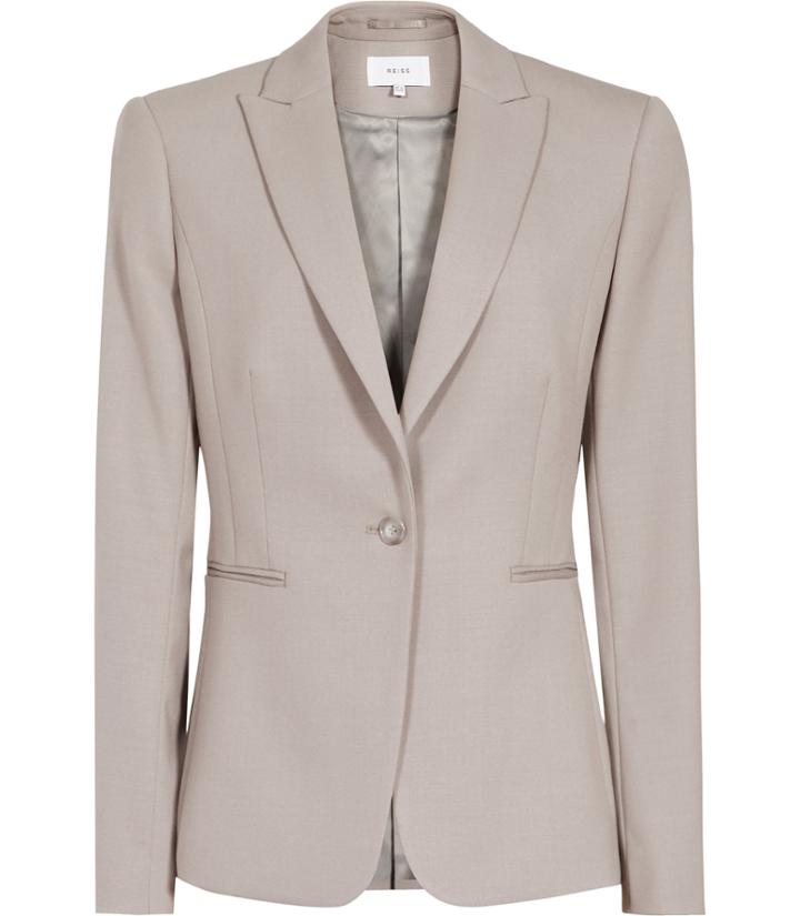 Reiss Truman Jacket - Womens Single-breasted Blazer In Grey, Size 4