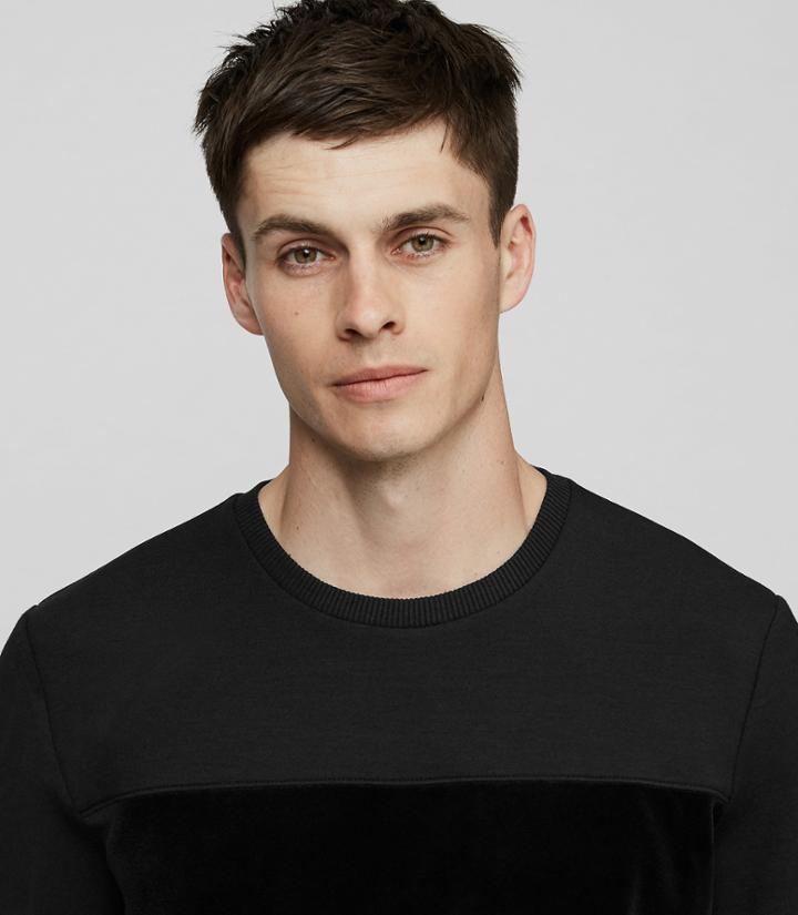 Reiss Arty - Textural Stripe Jumper In Black, Mens, Size Xs