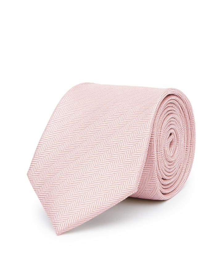 Reiss Solo - Mens Herringbone Silk Tie In Red