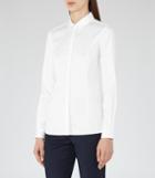 Reiss Harper - Fitted Shirt In White, Womens, Size 0