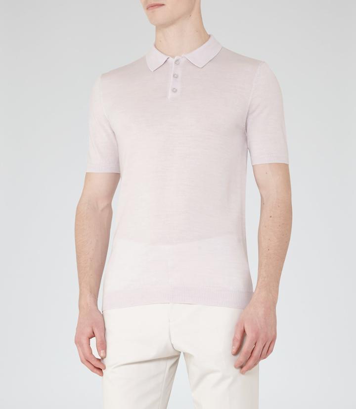 Reiss Manor - Merino Wool Polo Shirt In Grey, Mens, Size S