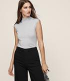 Reiss Gwen - High-neck Knitted Top In Blue, Womens, Size 0