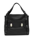 Reiss Lexie - Womens Turnlock-detail Shoulder Bag In Black, Size One Size