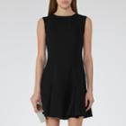 Reiss Abey - Womens Pleat-hem Shift Dress In Black