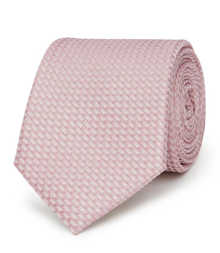 Reiss Theobald - Mens Textured Silk Tie In Red