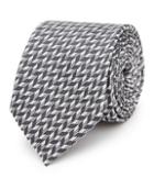 Reiss Senta - Mens Herringbone Silk Tie In White, Size One Size