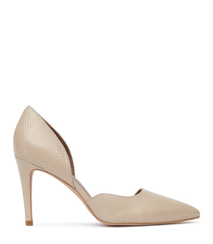 Reiss Lawrence - Womens Snake-effect Court Shoes In White, Size 3