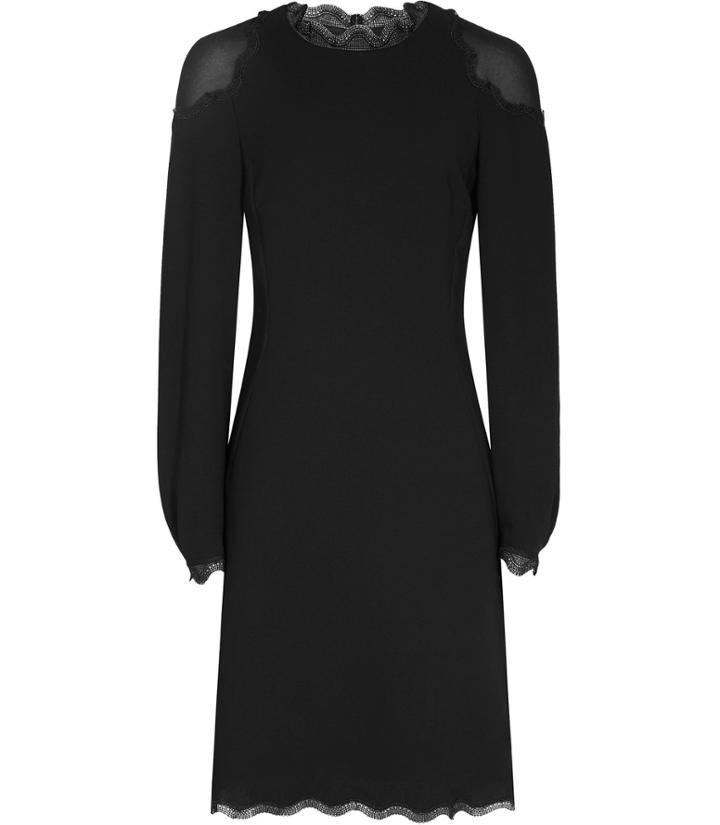 Reiss Ludervine - Womens Lace-detail Dress In Black, Size 4