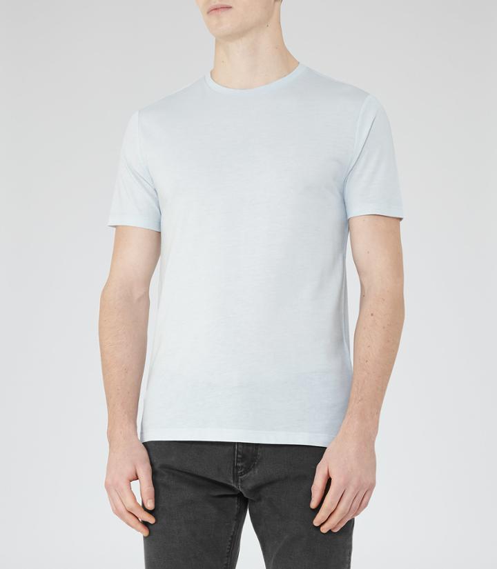 Reiss Bless Marl - Crew Neck T-shirt In Blue, Mens, Size S