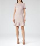 Reiss Hazel - Womens Textured Fit And Flare Dress In Grey, Size 4