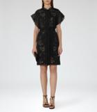 Reiss Mara - Ruffle-sleeve Dress In Black, Womens, Size 0