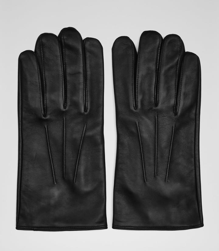 Reiss Pauly - Mens Formal Leather Gloves In Black, Size S