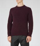 Reiss Jamie - Ribbed Crew-neck Jumper In Red, Mens, Size M