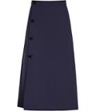 Reiss Deneuve - Womens Button-detail Midi Skirt In Blue, Size 6