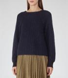 Reiss Mezard - Womens Stitch-detail Jumper In Blue, Size L