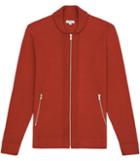 Reiss Jamison - Mens Shawl Collar Zip Cardigan In Brown, Size Xs