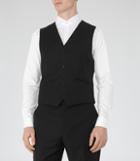 Reiss Harry W - Modern Fit Waistcoat In Black, Mens, Size 36