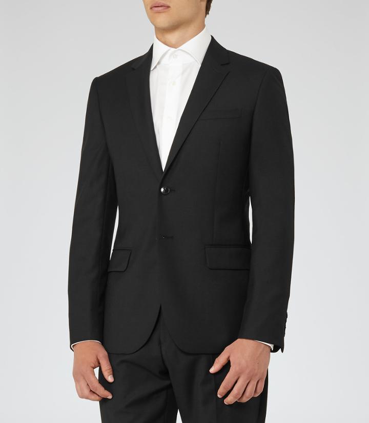 Reiss Harry B - Mens Modern Fit Blazer In Black, Size 34