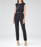 Reiss Maye - Womens Zip-front Jumpsuit In Blue, Size 6