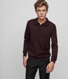 Reiss Trafford - Merino Wool Polo Shirt In Red, Mens, Size Xs