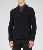 Reiss Filo - Mens Zip Ribbed Cardigan In Blue, Size Xs