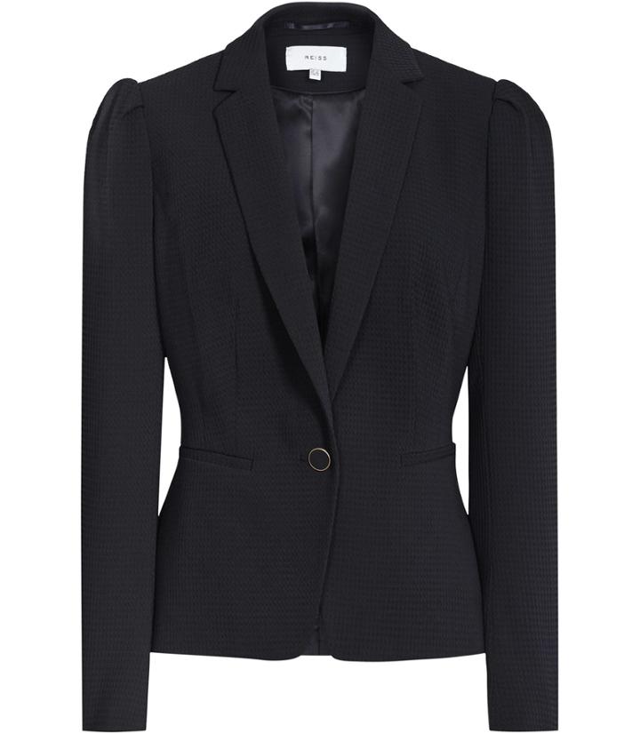Reiss Vanda - Womens Textured Blazer In Blue, Size 4