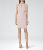 Reiss Odessa - Womens Chain Neck Detail Dress In Pink, Size 8