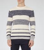 Reiss Carmen - Mens Chunky Stripe Jumper In White, Size L