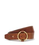 Reiss Field - Circle Buckle Leather Belt In Brown, Mens, Size 32
