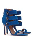 Reiss Hawthorne Suede - Womens Triple-strap Sandals In Blue, Size 5