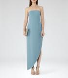 Reiss Rima - Womens Strapless Asymmetric Maxi Dress In Blue, Size 4