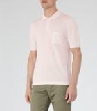 Reiss Gordon - Wool And Linen Polo Shirt In Pink, Mens, Size Xs