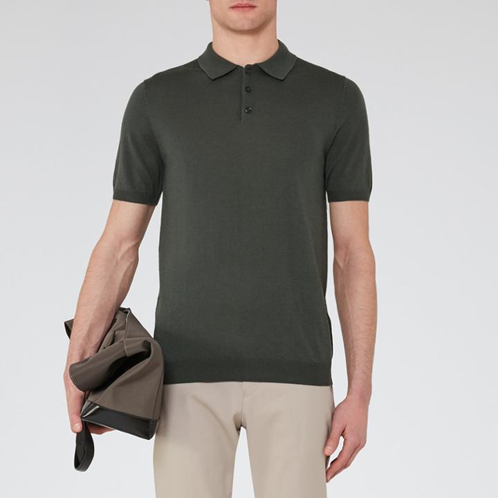 Reiss Manor - Mens Merino Wool Polo Shirt In Green