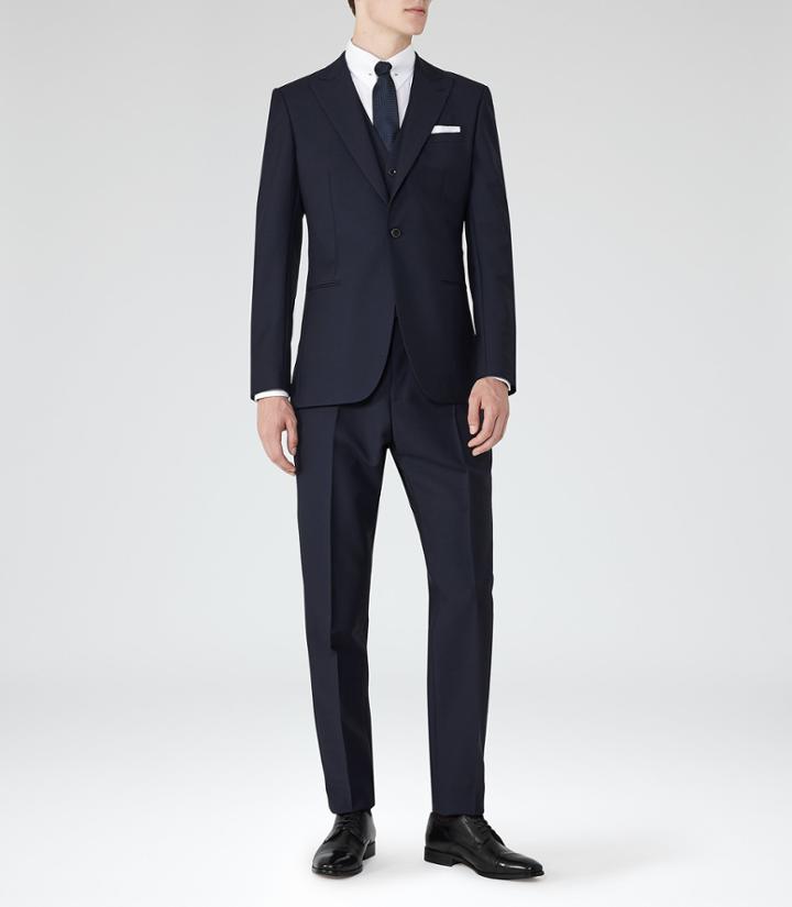 Reiss Faith - Mens Three Piece Suit In Blue, Size 36