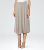 Reiss Muir - Womens Midi Skirt In Grey, Size 6
